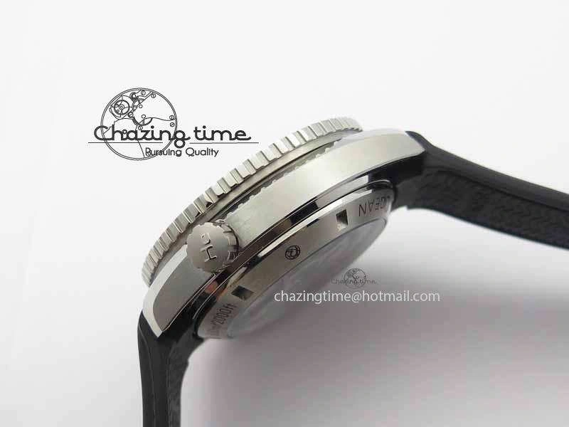 Planet Ocean Master Chrono 45mm SS OM 1:1 Best Edition Black Dial On Black Rubber Strap A Comfortable 8171