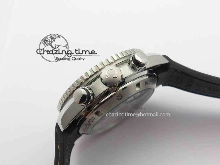 Planet Ocean Master Chrono 45mm SS OM 1:1 Best Edition Black Dial Orange 12 On Rubber Strap A ZeroBulk 8169