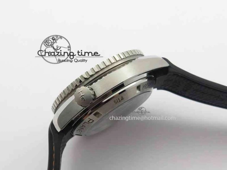 Planet Ocean Master Chrono 45mm SS OM 1:1 Best Edition Black Dial Orange 12 On Rubber Strap A ZeroBulk 8169