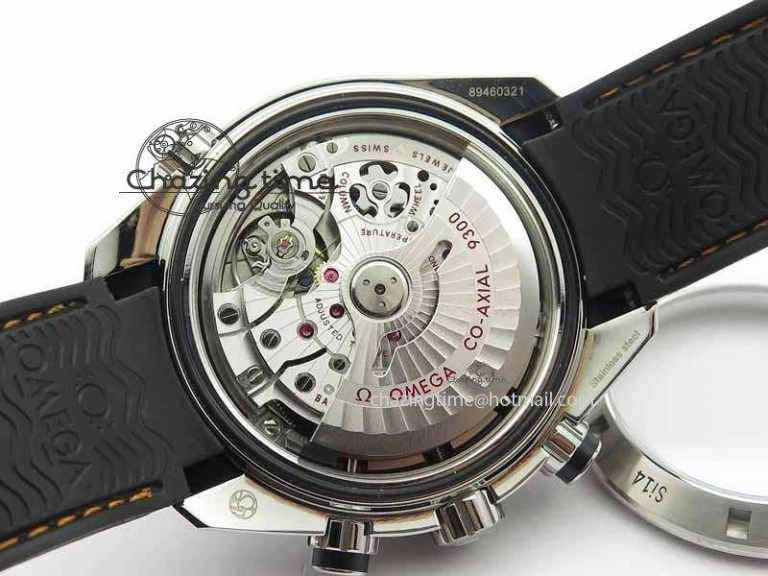 Planet Ocean Master Chrono 45mm SS OM 1:1 Best Edition Black Dial Orange 12 On Rubber Strap A ZeroBulk 8169