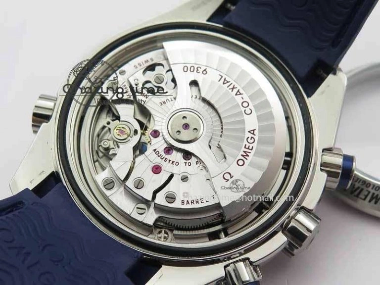 OdorResistant Planet Ocean Master Chrono 45mm SS OM 1:1 Best Edition Blue Dial On Blue Rubber Strap A 8172