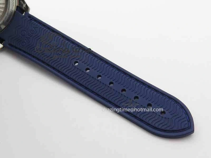 OdorResistant Planet Ocean Master Chrono 45mm SS OM 1:1 Best Edition Blue Dial On Blue Rubber Strap A 8172