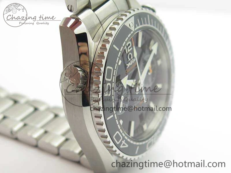 Planet Ocean Master Chrono SS OM 1:1 Best Edition Black Dial On SS Bracelet A9900 V Affordable 8113