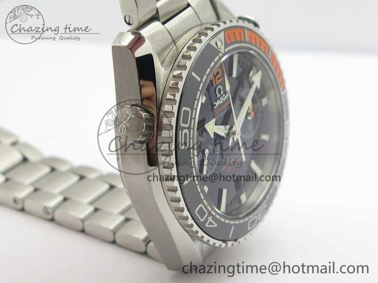 Upgraded Planet Ocean Master Chrono SS OM 1:1 Best Edition Black Dial On SS Bracelet A9900 V 8112