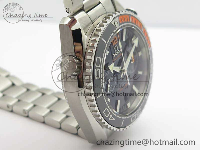 Upgraded Planet Ocean Master Chrono SS OM 1:1 Best Edition Black Dial On SS Bracelet A9900 V 8112