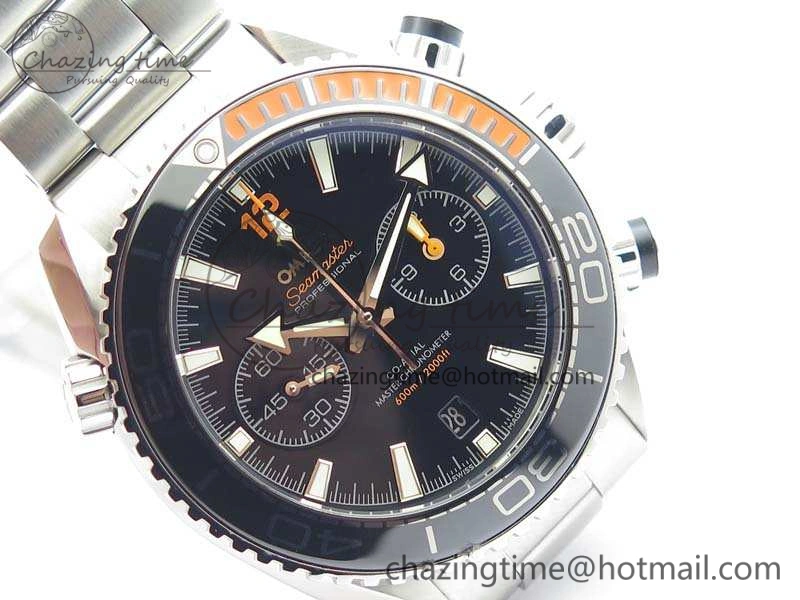 Upgraded Planet Ocean Master Chrono SS OM 1:1 Best Edition Black Dial On SS Bracelet A9900 V 8112