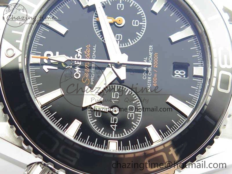 Planet Ocean Master Chrono SS OM 1:1 Best Edition Black Dial On SS Bracelet A9900 V Affordable 8113