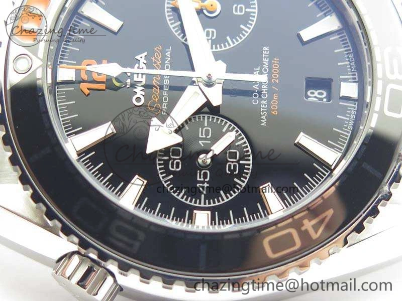 Upgraded Planet Ocean Master Chrono SS OM 1:1 Best Edition Black Dial On SS Bracelet A9900 V 8112