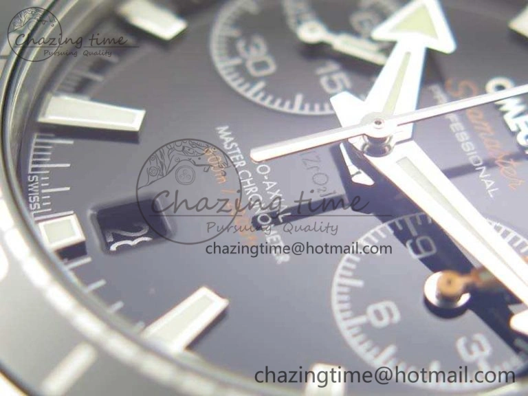 Planet Ocean Master Chrono SS OM 1:1 Best Edition Black Dial On SS Bracelet A9900 V Affordable 8113