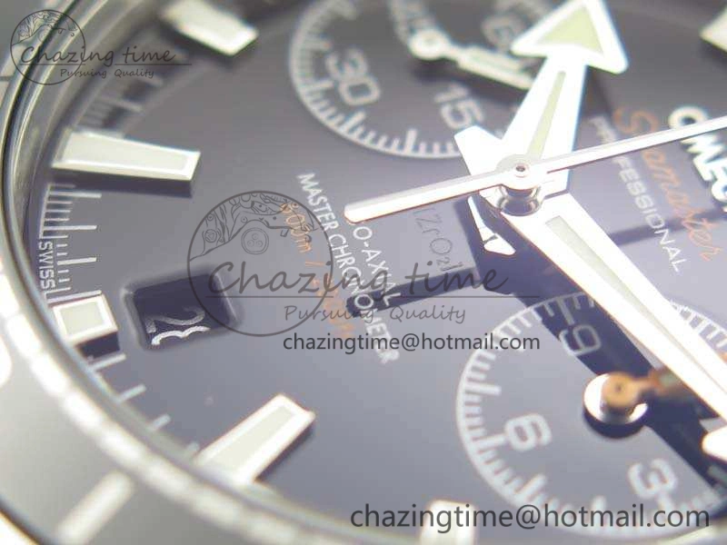 Planet Ocean Master Chrono SS OM 1:1 Best Edition Black Dial On SS Bracelet A9900 V Affordable 8113