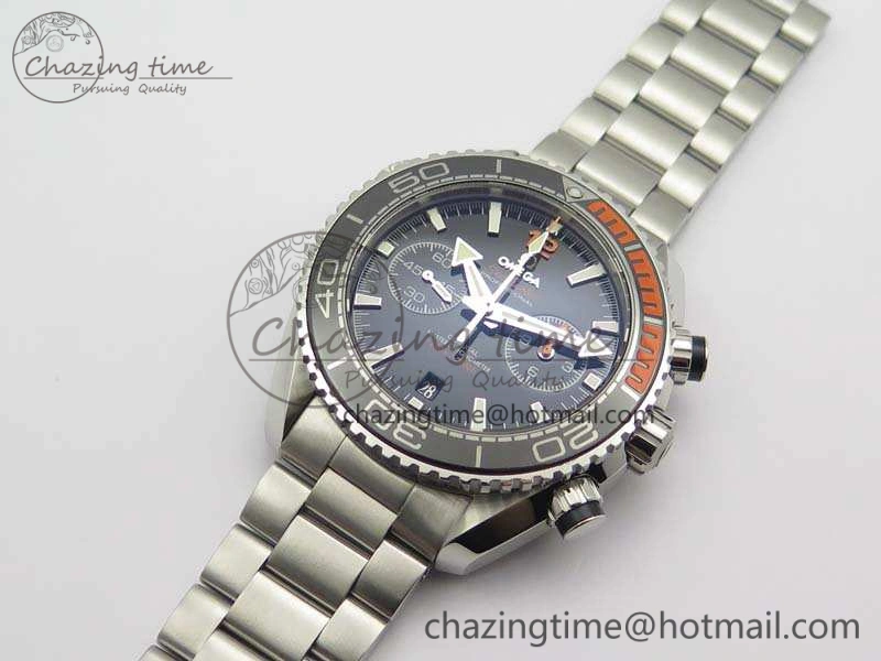 Upgraded Planet Ocean Master Chrono SS OM 1:1 Best Edition Black Dial On SS Bracelet A9900 V 8112
