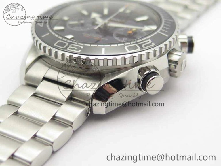 Planet Ocean Master Chrono SS OM 1:1 Best Edition Black Dial On SS Bracelet A9900 V Affordable 8113
