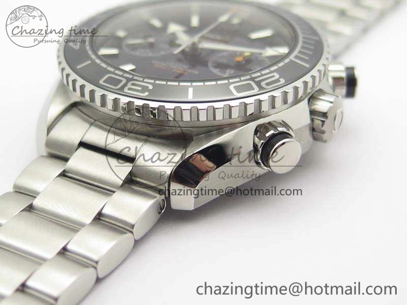 Planet Ocean Master Chrono SS OM 1:1 Best Edition Black Dial On SS Bracelet A9900 V Affordable 8113