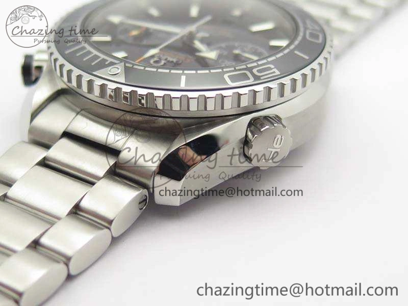Planet Ocean Master Chrono SS OM 1:1 Best Edition Black Dial On SS Bracelet A9900 V Affordable 8113