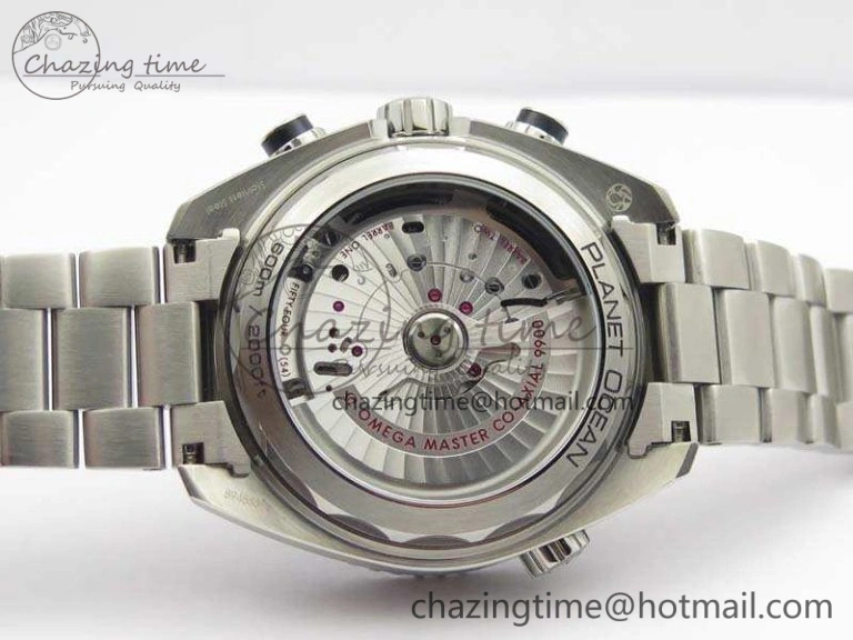 Upgraded Planet Ocean Master Chrono SS OM 1:1 Best Edition Black Dial On SS Bracelet A9900 V 8112