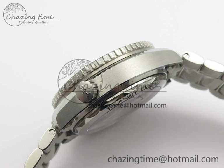 Planet Ocean Master Chrono SS OM 1:1 Best Edition Black Dial On SS Bracelet A9900 V Affordable 8113