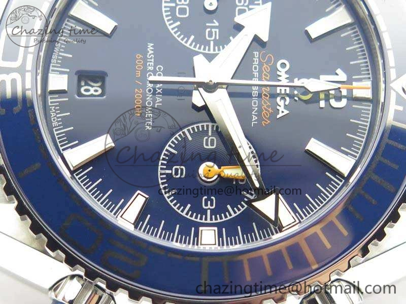 SportInspired Planet Ocean Master Chrono SS OM 1:1 Best Edition Blue Dial On SS Bracelet A9900 V 8114