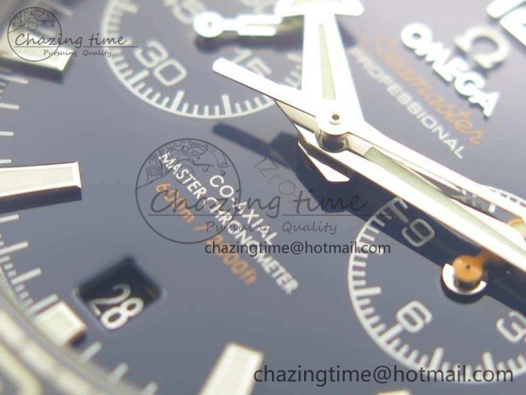 SportInspired Planet Ocean Master Chrono SS OM 1:1 Best Edition Blue Dial On SS Bracelet A9900 V 8114