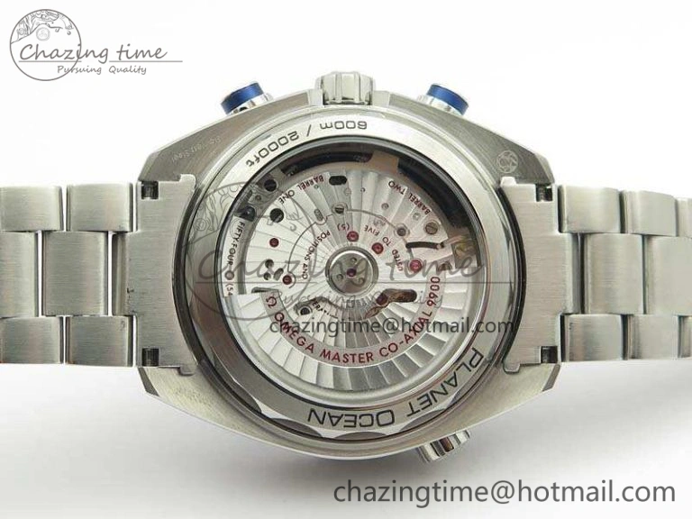 SportInspired Planet Ocean Master Chrono SS OM 1:1 Best Edition Blue Dial On SS Bracelet A9900 V 8114