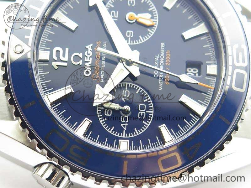 SportInspired Planet Ocean Master Chrono SS OM 1:1 Best Edition Blue Dial On SS Bracelet A9900 V 8114
