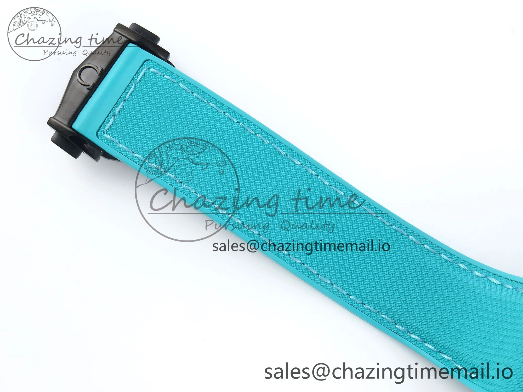 TopPick Planet Ocean Master Chronometer 600M 45.5mm SCF 1:1 Best Edition Black Dial on Tiffany Blue Rubber Strap A9900 Super Clone 7671