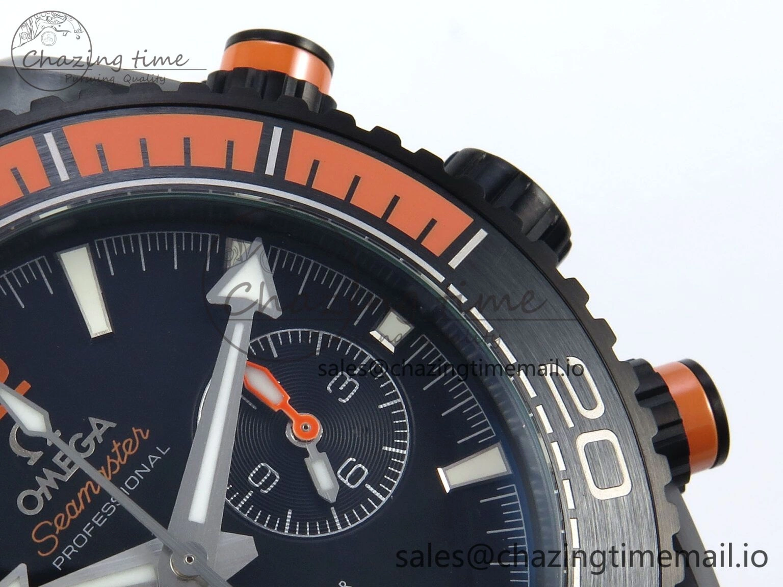 GoAnywhere Planet Ocean Master Chronometer 600M 45.5mm SCF 1:1 Best Edition Black Orange Bezel Black Dial on Black Rubber Strap A9900 Super Clone 7668