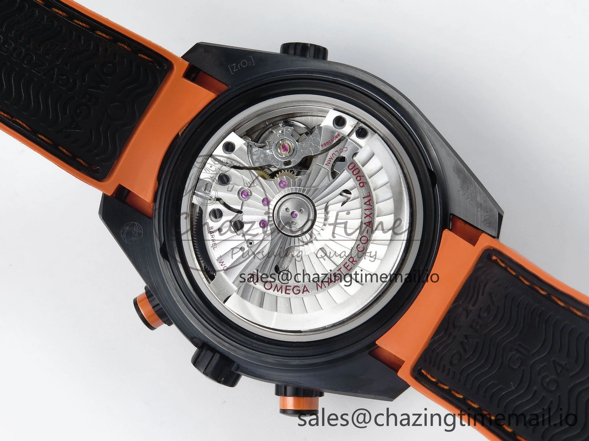 GoAnywhere Planet Ocean Master Chronometer 600M 45.5mm SCF 1:1 Best Edition Black Orange Bezel Black Dial on Black Rubber Strap A9900 Super Clone 7668