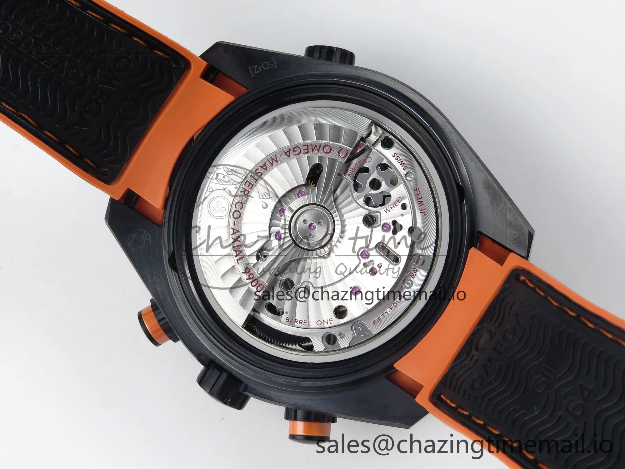 GoAnywhere Planet Ocean Master Chronometer 600M 45.5mm SCF 1:1 Best Edition Black Orange Bezel Black Dial on Black Rubber Strap A9900 Super Clone 7668