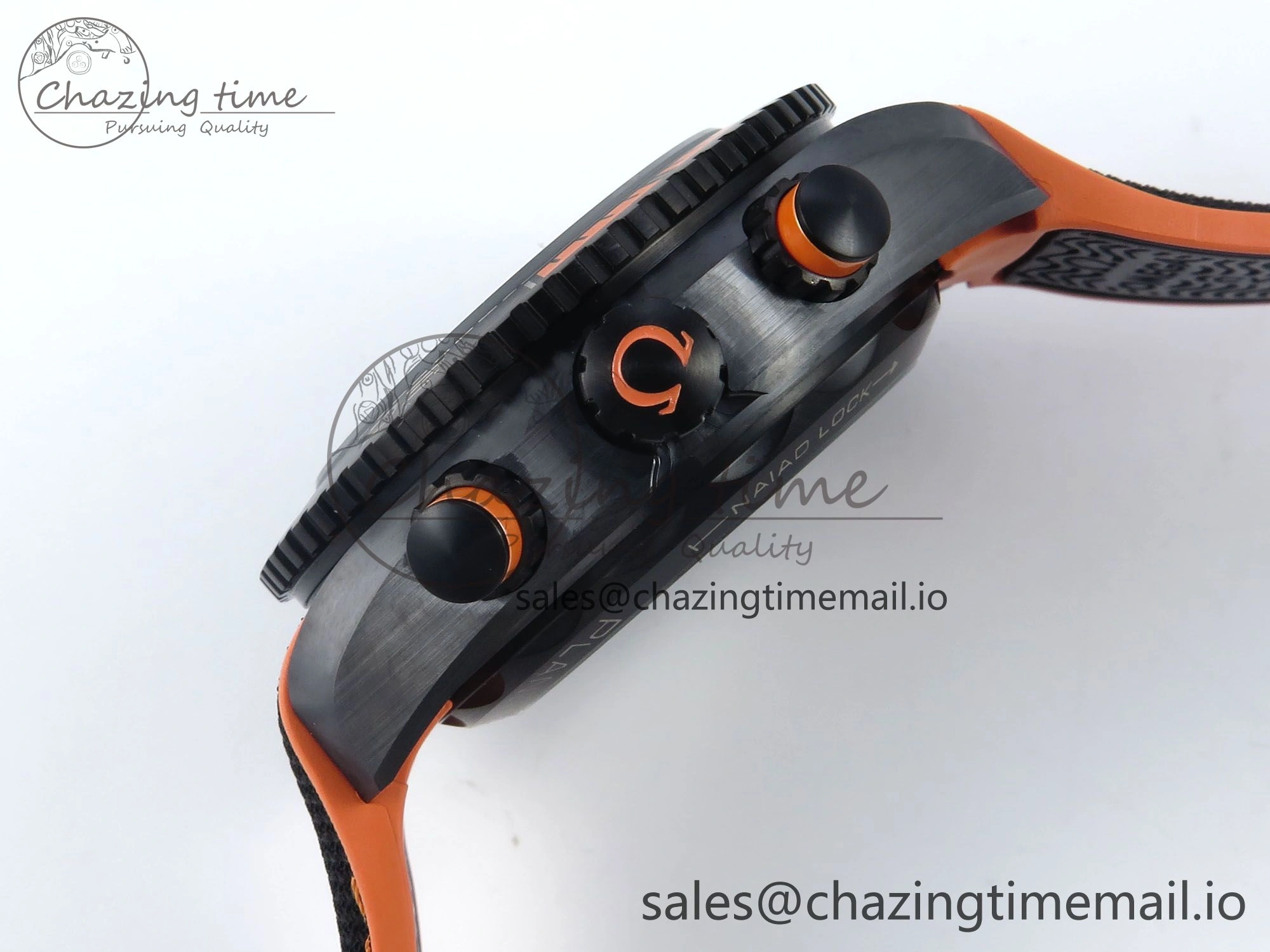 GoAnywhere Planet Ocean Master Chronometer 600M 45.5mm SCF 1:1 Best Edition Black Orange Bezel Black Dial on Black Rubber Strap A9900 Super Clone 7668