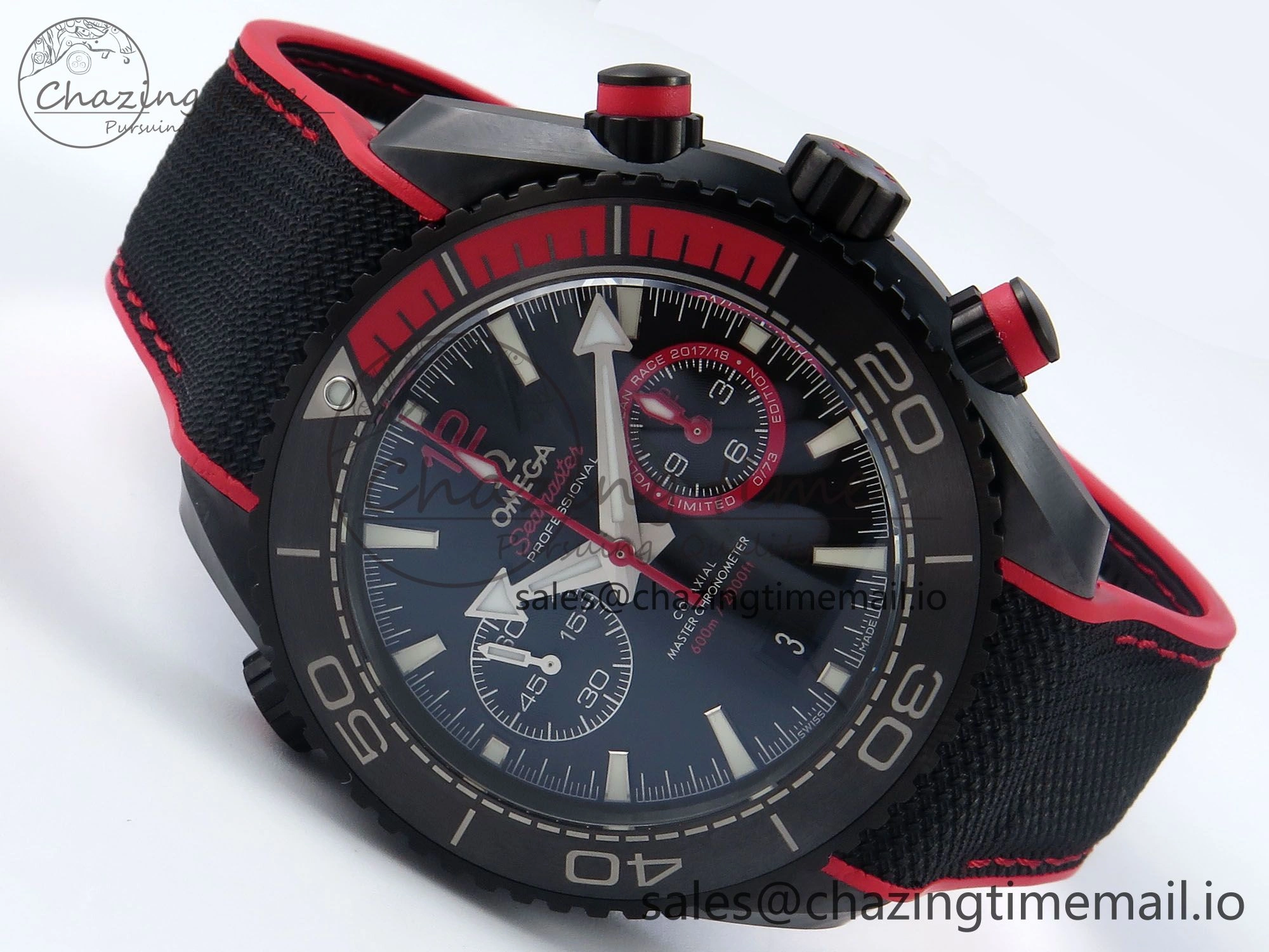 Cozy Planet Ocean Master Chronometer 600M 45.5mm SCF 1:1 Best Edition Black Red Dial on Black Rubber Strap A9900 Super Clone 4260