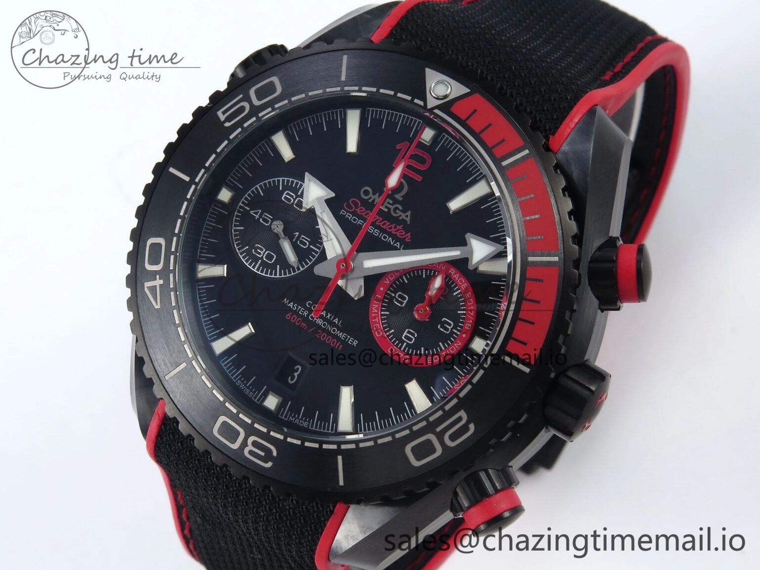 Cozy Planet Ocean Master Chronometer 600M 45.5mm SCF 1:1 Best Edition Black Red Dial on Black Rubber Strap A9900 Super Clone 4260