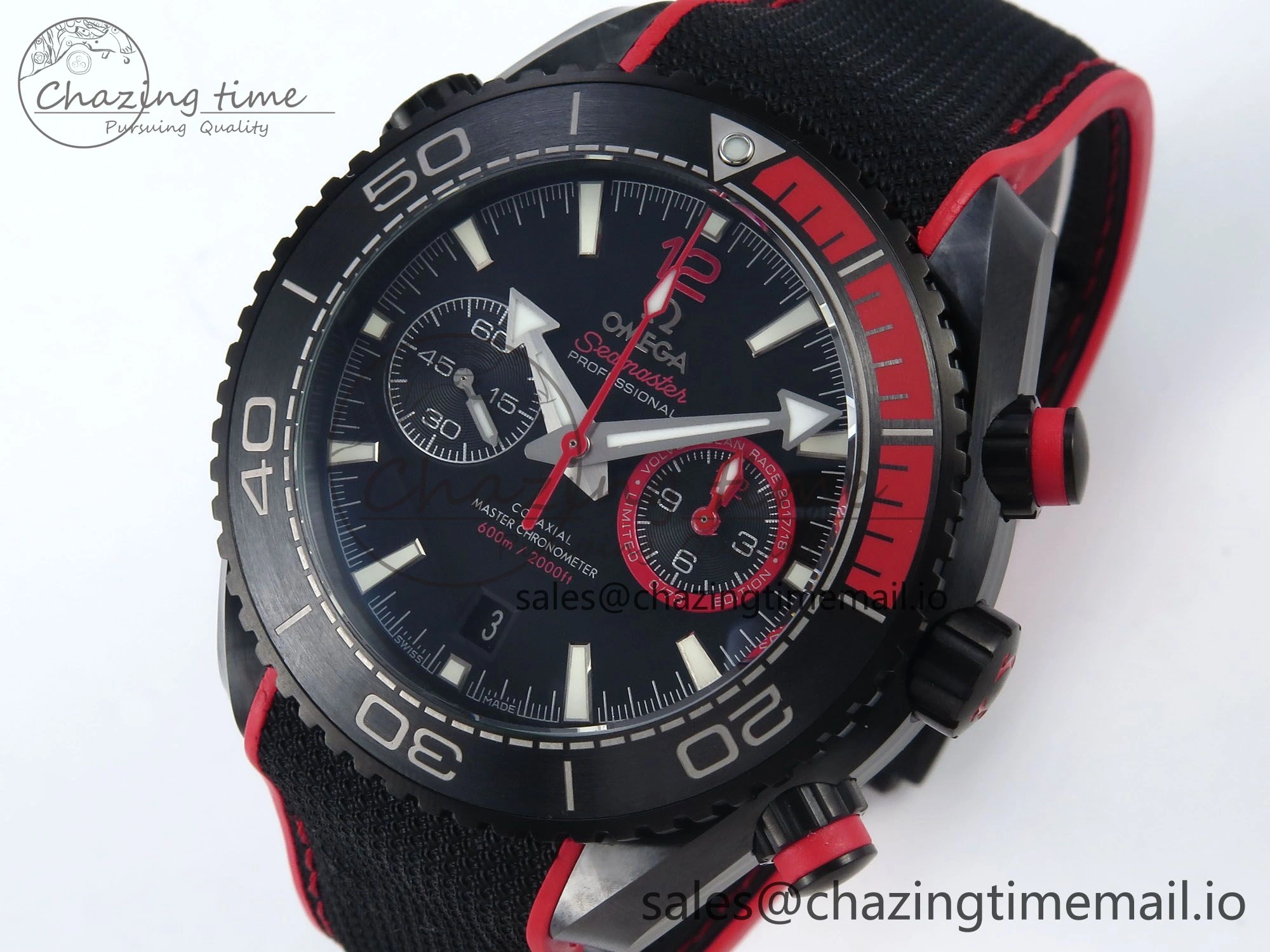 Cozy Planet Ocean Master Chronometer 600M 45.5mm SCF 1:1 Best Edition Black Red Dial on Black Rubber Strap A9900 Super Clone 4260