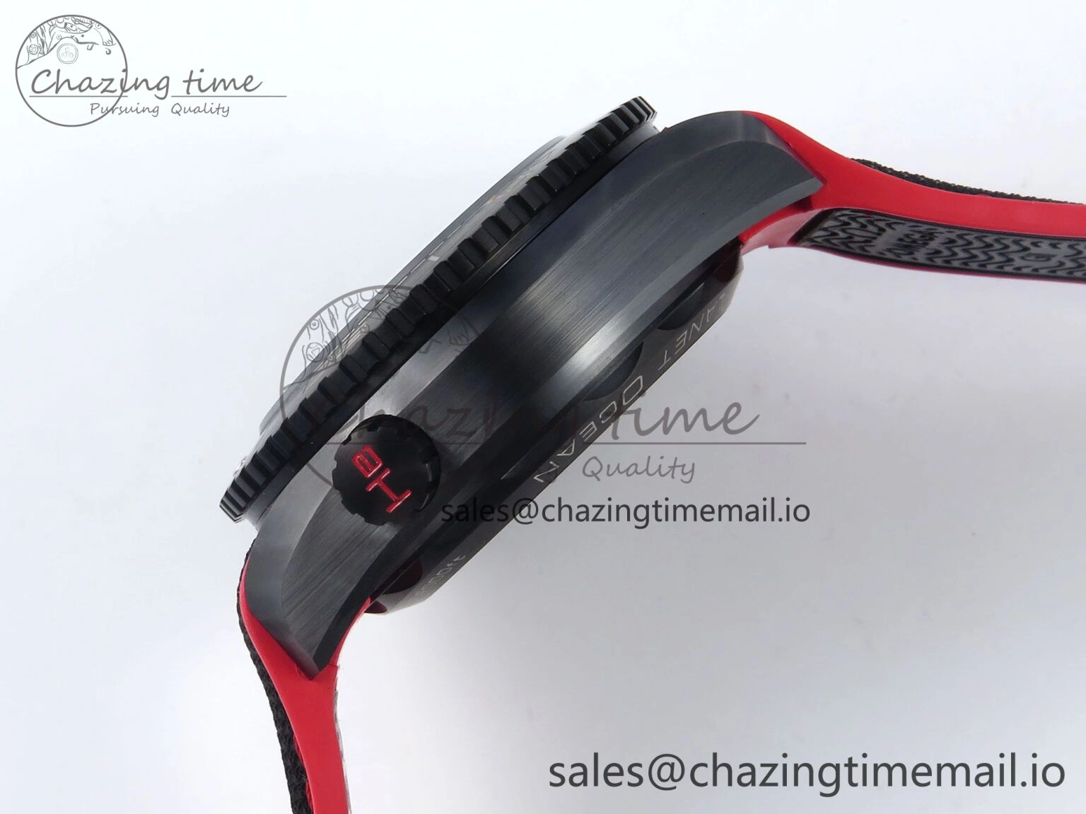 Cozy Planet Ocean Master Chronometer 600M 45.5mm SCF 1:1 Best Edition Black Red Dial on Black Rubber Strap A9900 Super Clone 4260