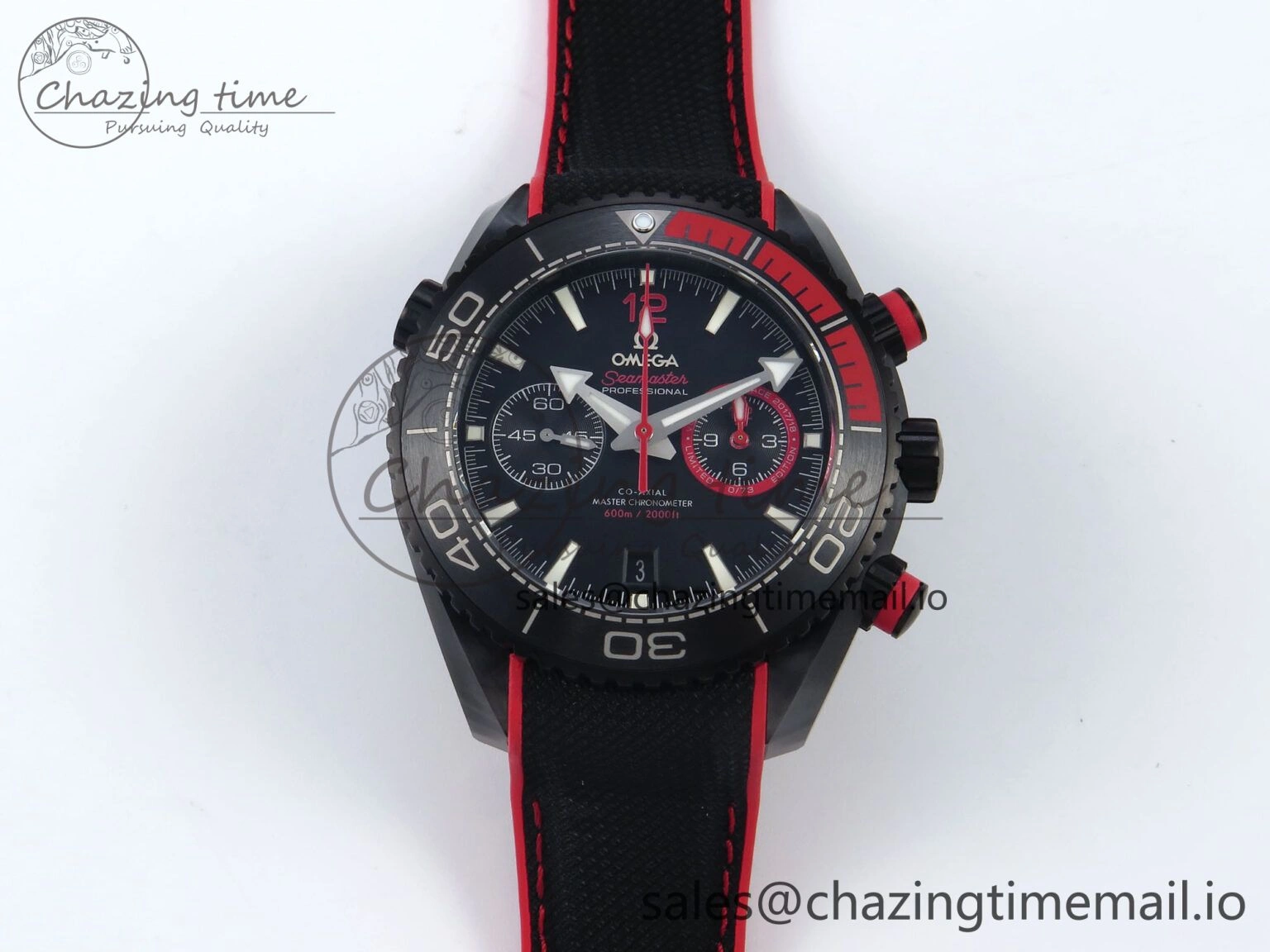 Cozy Planet Ocean Master Chronometer 600M 45.5mm SCF 1:1 Best Edition Black Red Dial on Black Rubber Strap A9900 Super Clone 4260
