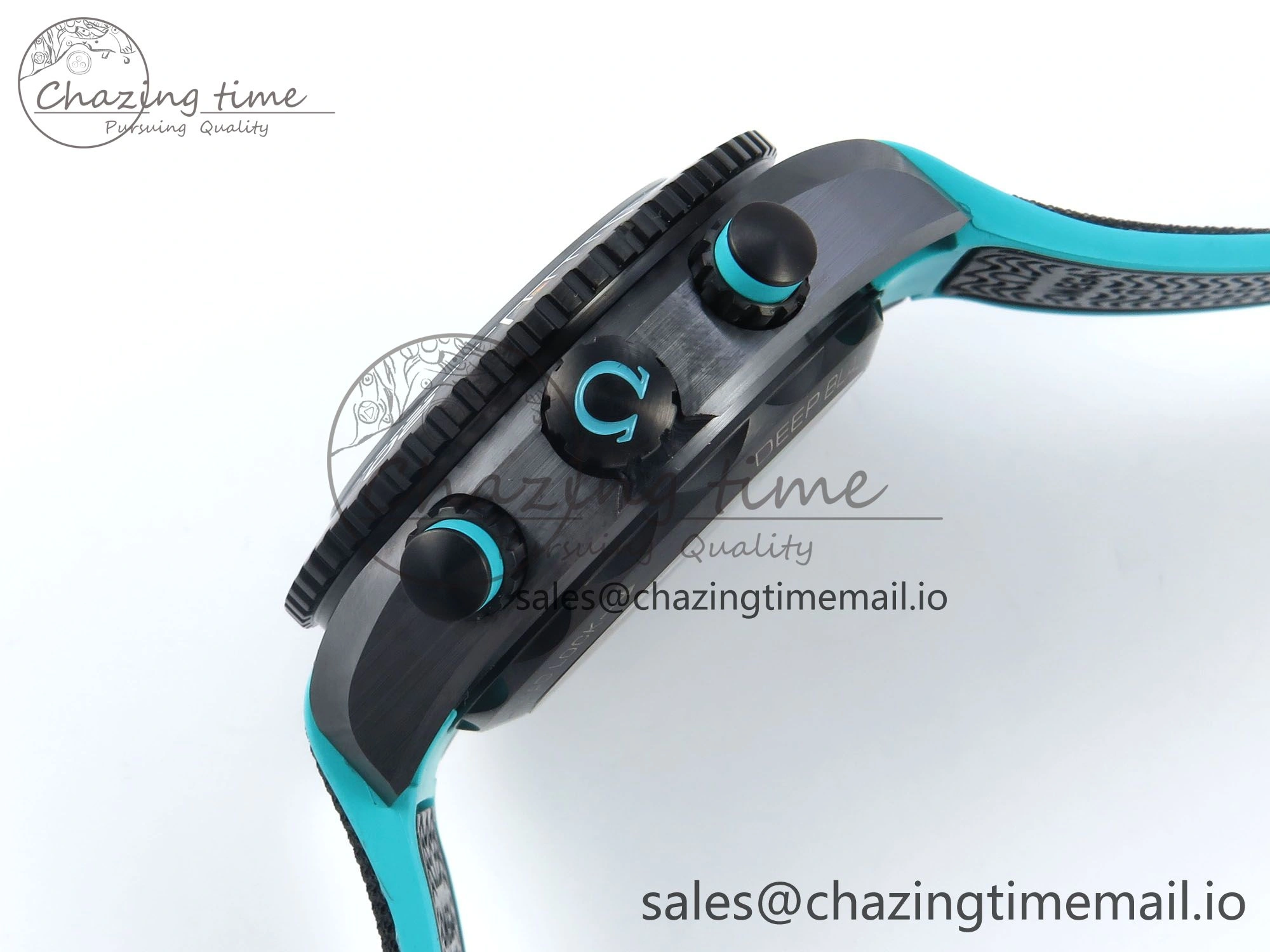 Planet Ocean Master Chronometer 600M 45.5mm SCF 1:1 Best Edition Black Tiffany Blue Dial on Black Rubber Strap A9900 Super Clone Unique 7673