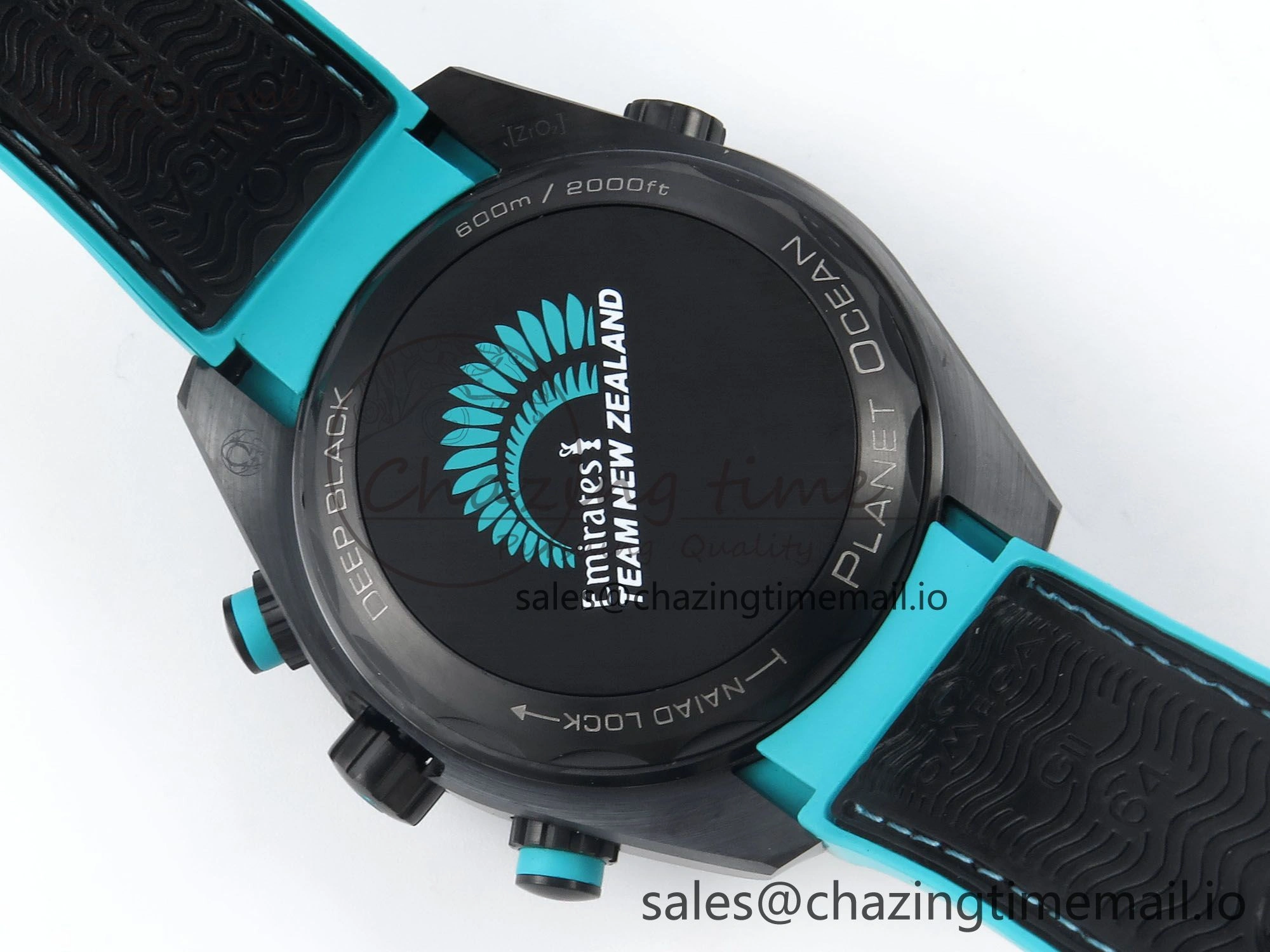 Planet Ocean Master Chronometer 600M 45.5mm SCF 1:1 Best Edition Black Tiffany Blue Dial on Black Rubber Strap A9900 Super Clone Unique 7673