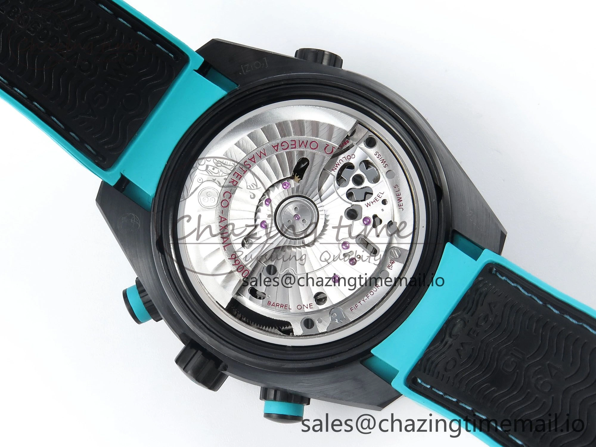 Planet Ocean Master Chronometer 600M 45.5mm SCF 1:1 Best Edition Black Tiffany Blue Dial on Black Rubber Strap A9900 Super Clone Unique 7673