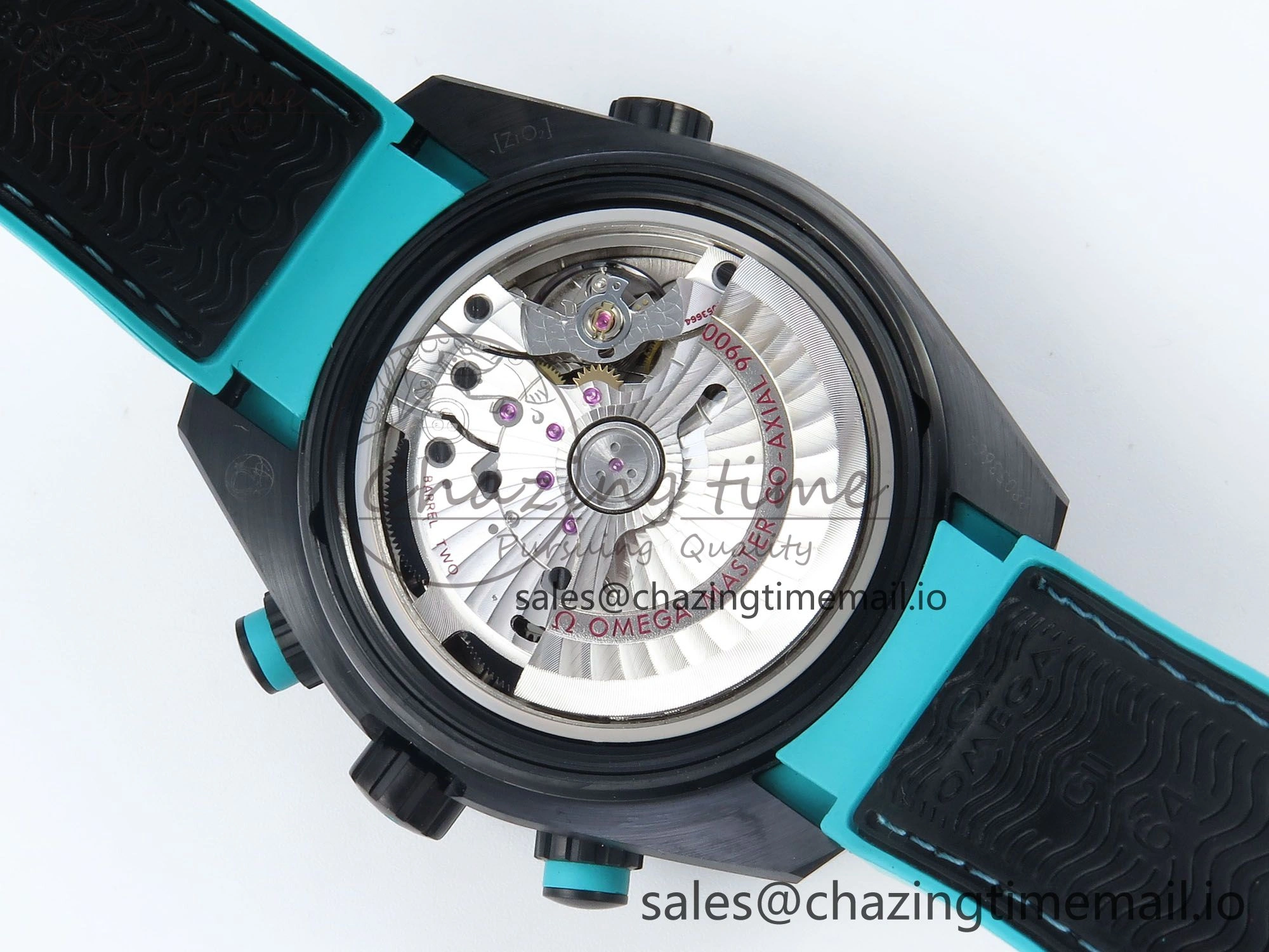 Planet Ocean Master Chronometer 600M 45.5mm SCF 1:1 Best Edition Black Tiffany Blue Dial on Black Rubber Strap A9900 Super Clone Unique 7673