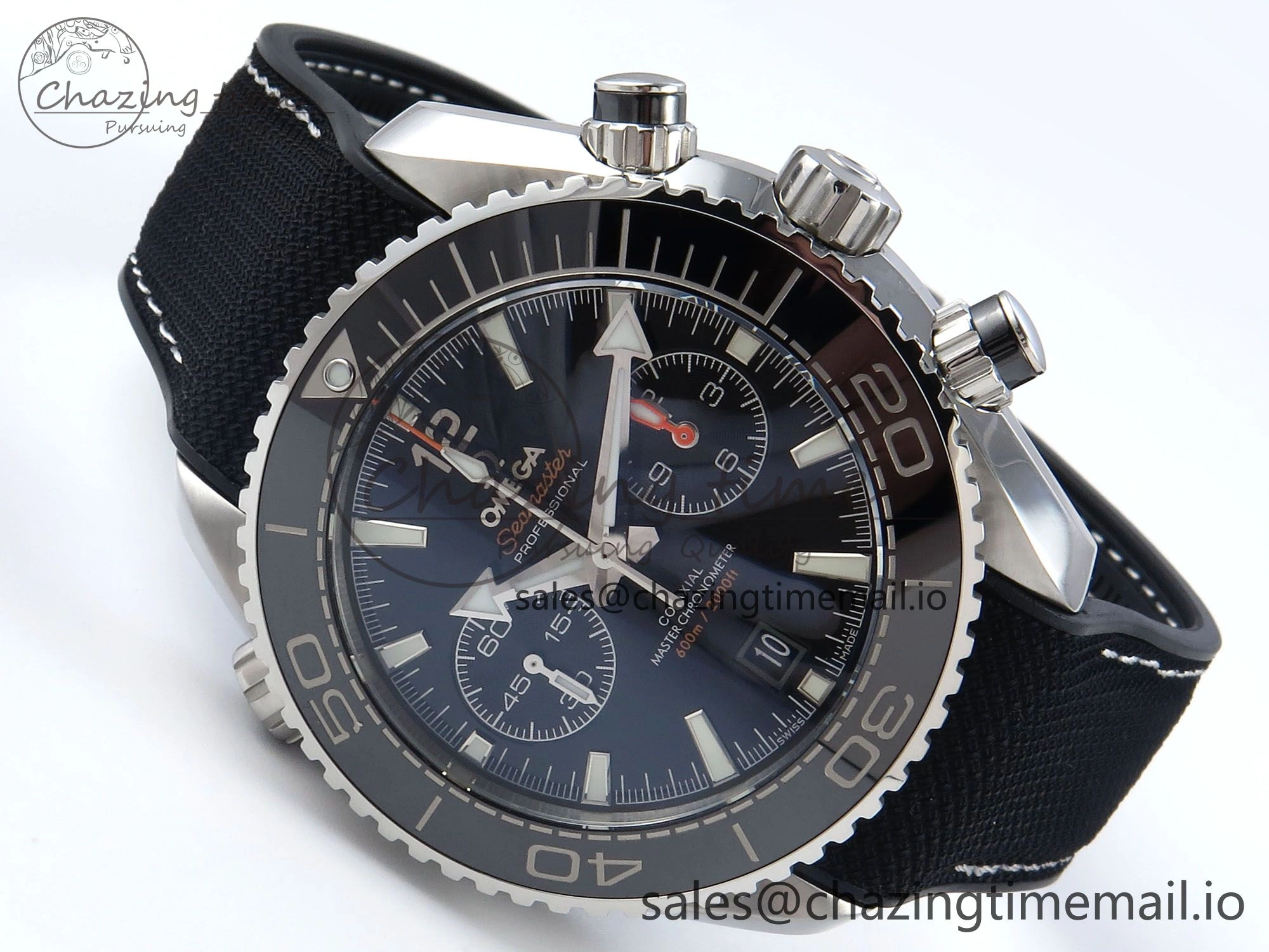 Trendy Planet Ocean Master Chronometer 600M 45.5mm SS SCF 1:1 Best Edition Black Bezel Black Dial on Black Rubber Strap A9900 Super Clone 7669