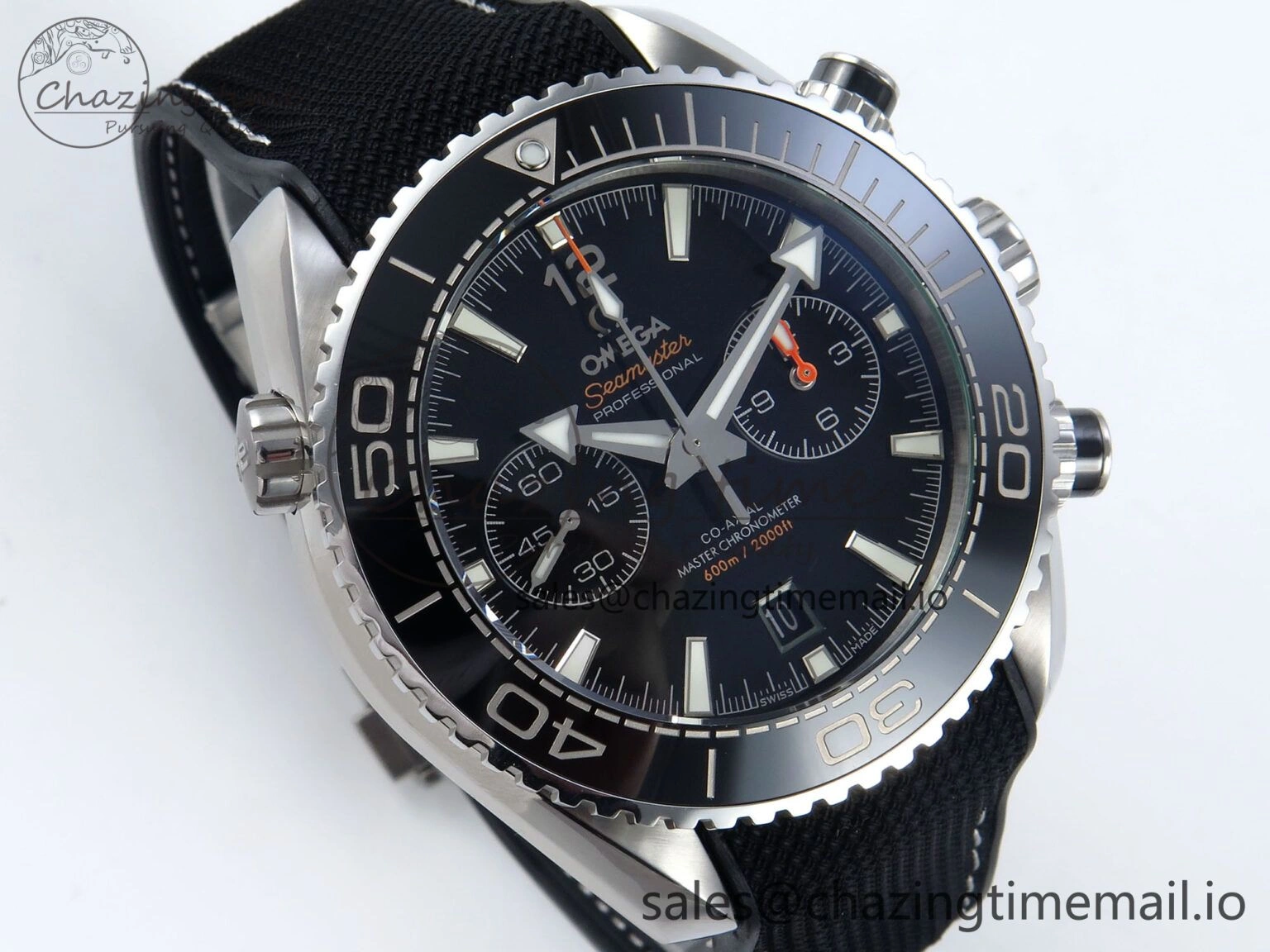 Trendy Planet Ocean Master Chronometer 600M 45.5mm SS SCF 1:1 Best Edition Black Bezel Black Dial on Black Rubber Strap A9900 Super Clone 7669