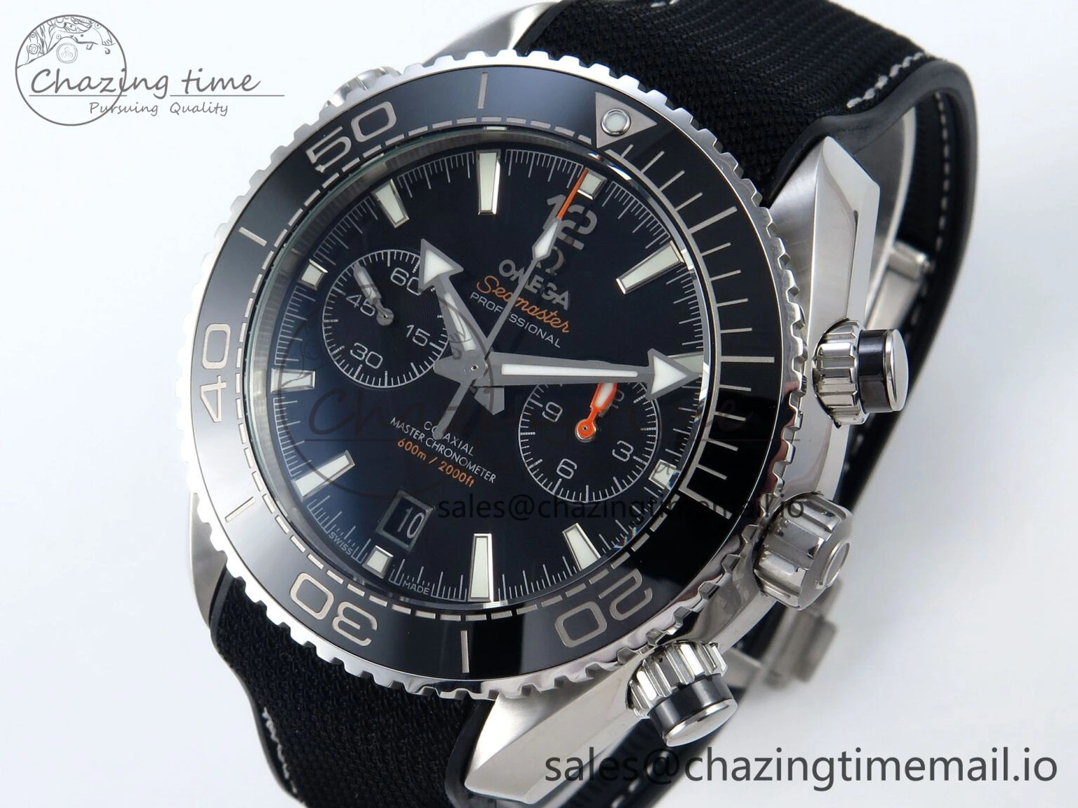 Trendy Planet Ocean Master Chronometer 600M 45.5mm SS SCF 1:1 Best Edition Black Bezel Black Dial on Black Rubber Strap A9900 Super Clone 7669