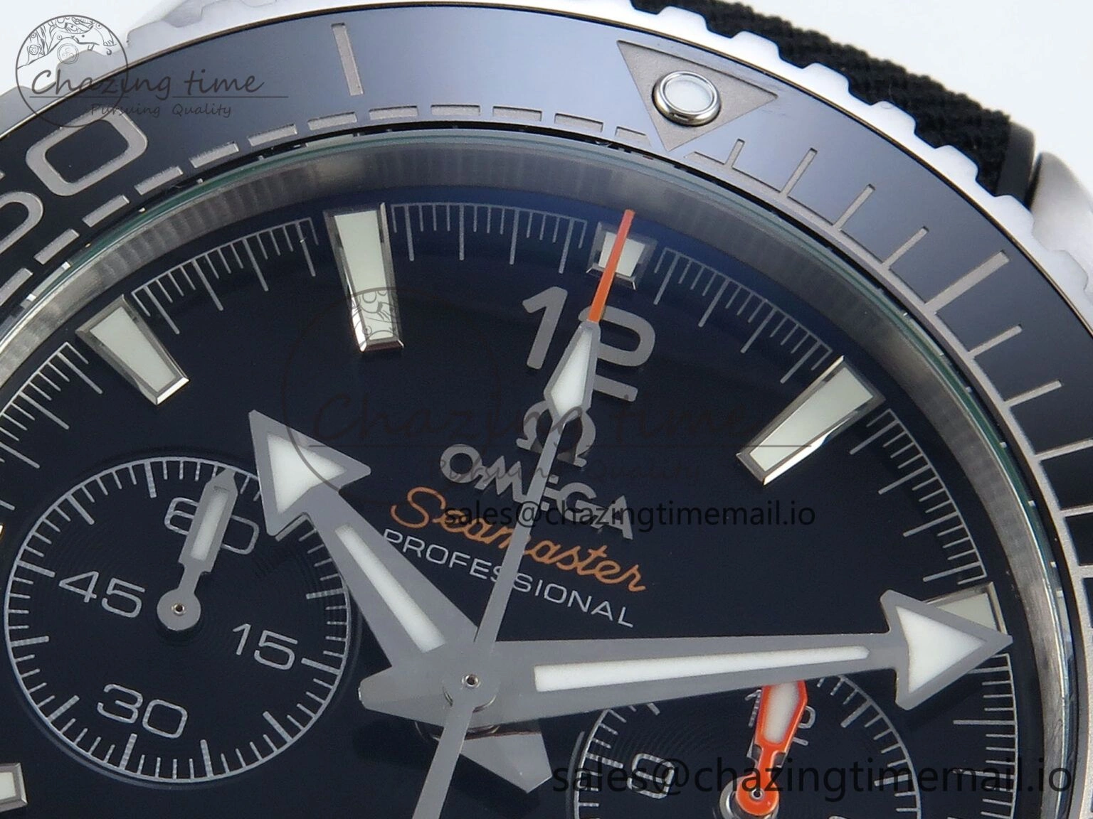 Trendy Planet Ocean Master Chronometer 600M 45.5mm SS SCF 1:1 Best Edition Black Bezel Black Dial on Black Rubber Strap A9900 Super Clone 7669