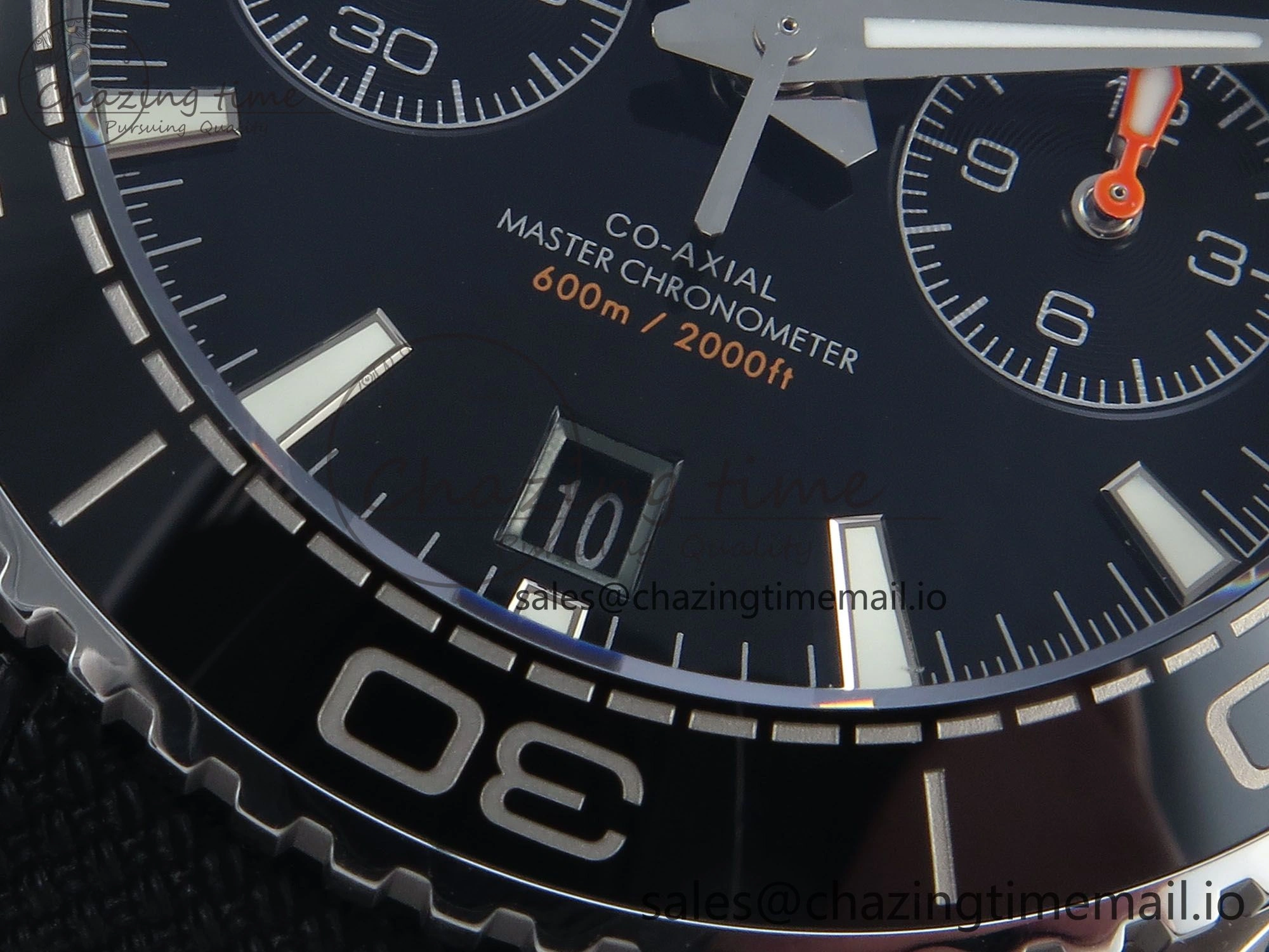 Trendy Planet Ocean Master Chronometer 600M 45.5mm SS SCF 1:1 Best Edition Black Bezel Black Dial on Black Rubber Strap A9900 Super Clone 7669