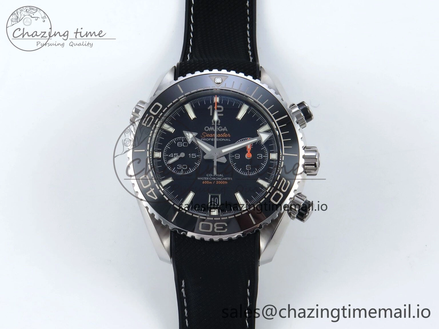 Trendy Planet Ocean Master Chronometer 600M 45.5mm SS SCF 1:1 Best Edition Black Bezel Black Dial on Black Rubber Strap A9900 Super Clone 7669