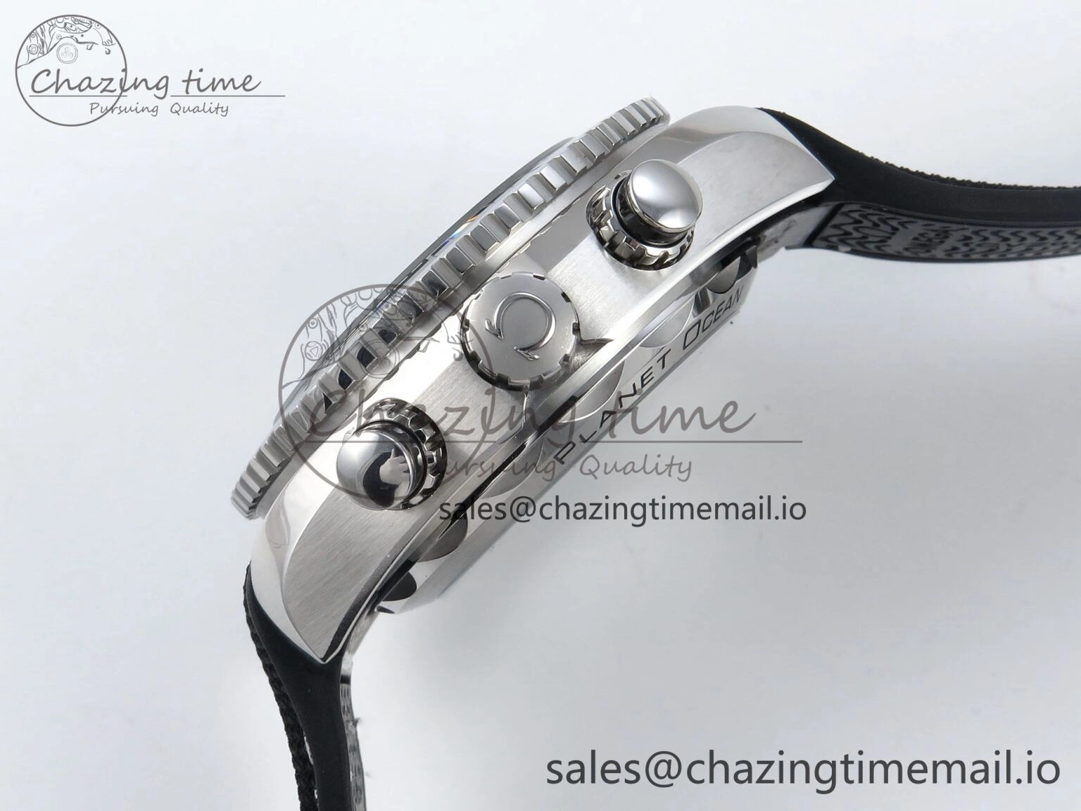 Trendy Planet Ocean Master Chronometer 600M 45.5mm SS SCF 1:1 Best Edition Black Bezel Black Dial on Black Rubber Strap A9900 Super Clone 7669