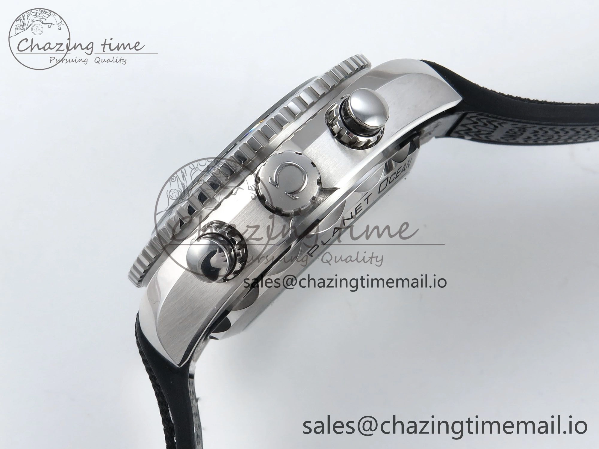 Trendy Planet Ocean Master Chronometer 600M 45.5mm SS SCF 1:1 Best Edition Black Bezel Black Dial on Black Rubber Strap A9900 Super Clone 7669
