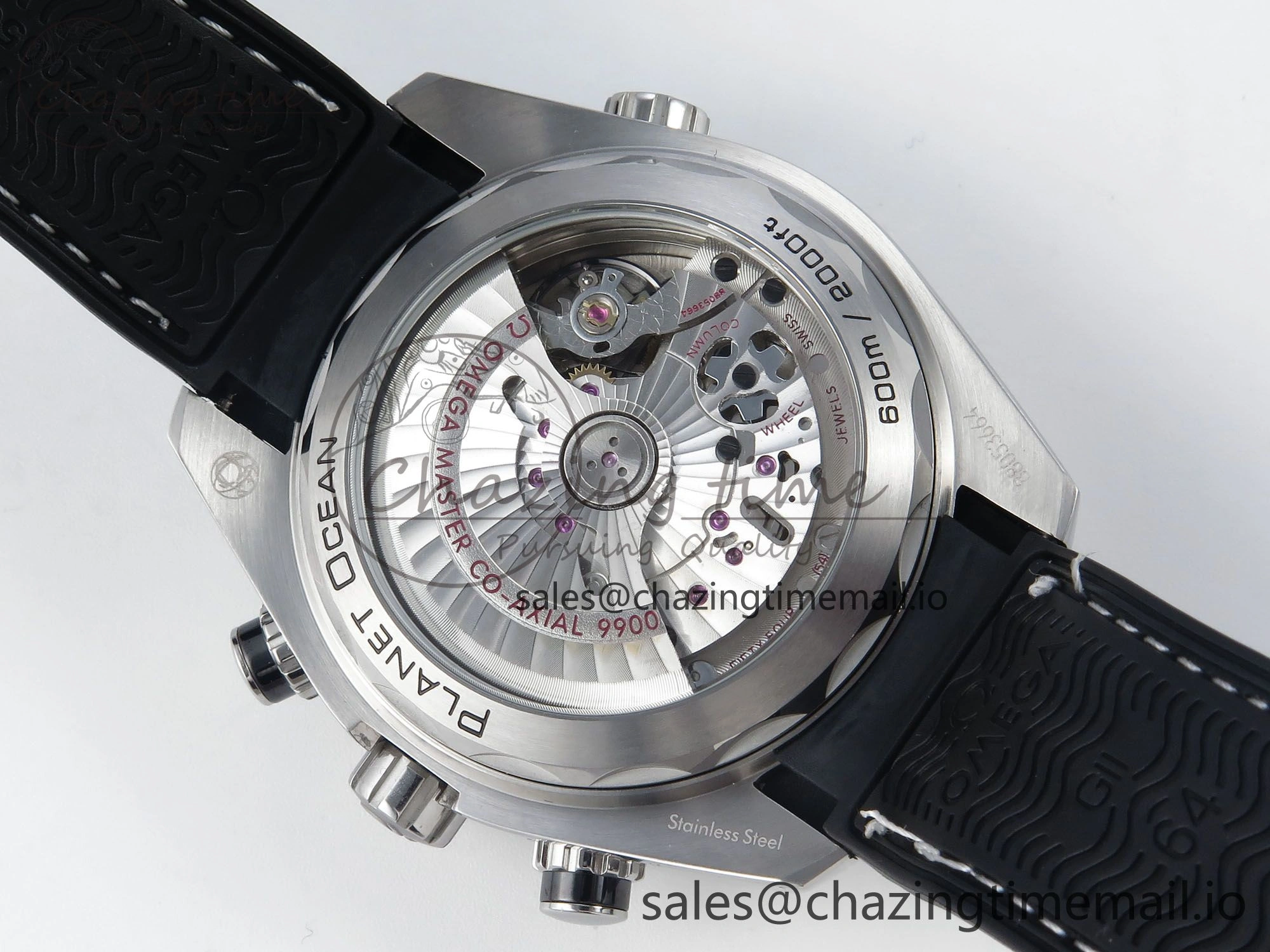 Trendy Planet Ocean Master Chronometer 600M 45.5mm SS SCF 1:1 Best Edition Black Bezel Black Dial on Black Rubber Strap A9900 Super Clone 7669