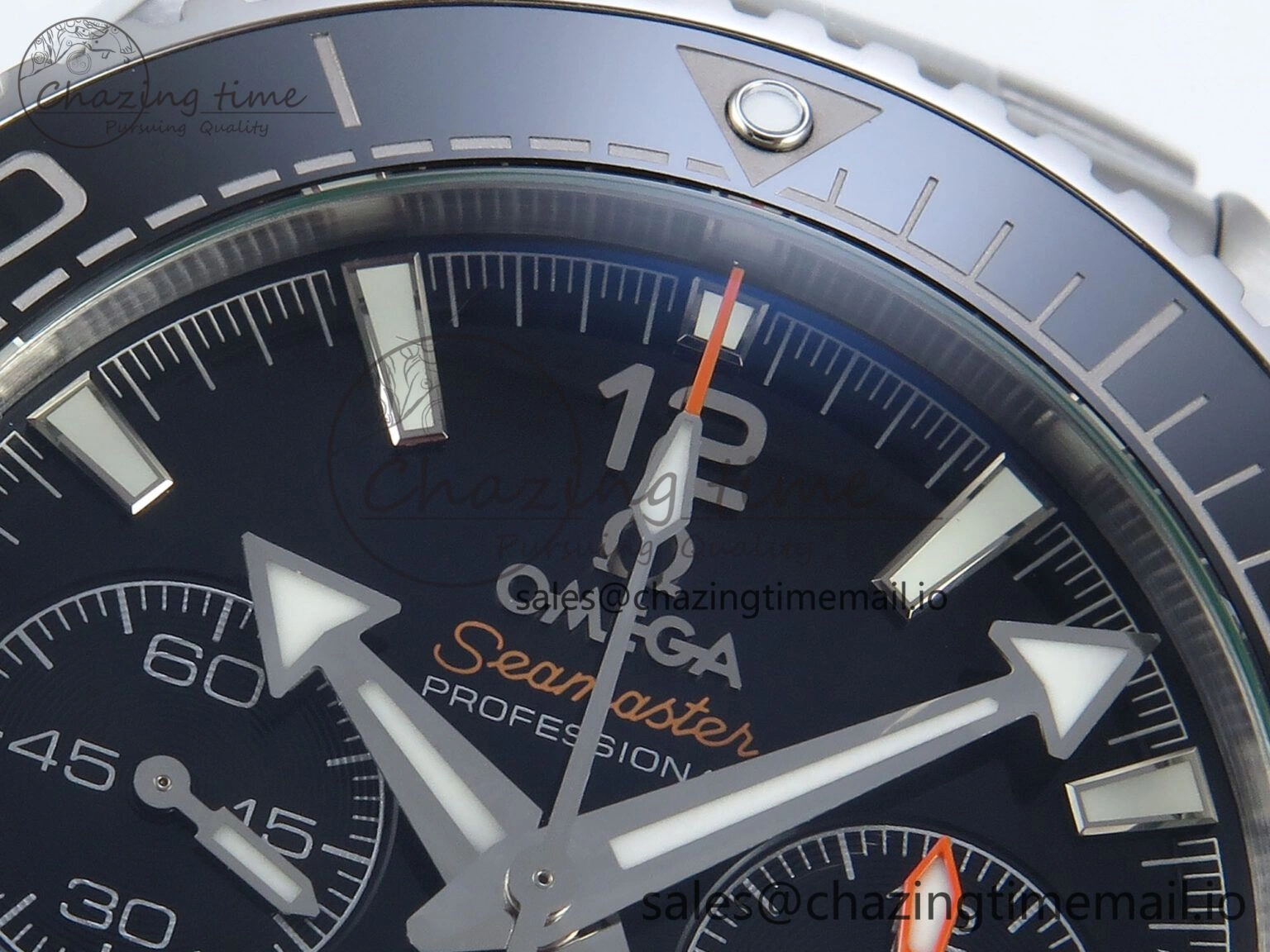 Sophisticated Planet Ocean Master Chronometer 600M 45.5mm SS SCF 1:1 Best Edition Black Bezel Black Dial on SS Bracelet A9900 Super Clone 7675