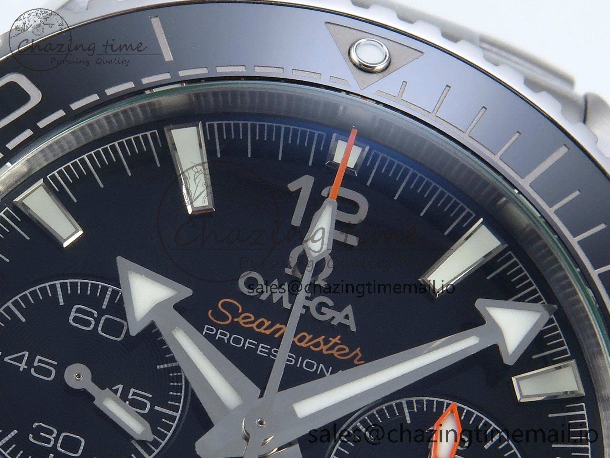 Sophisticated Planet Ocean Master Chronometer 600M 45.5mm SS SCF 1:1 Best Edition Black Bezel Black Dial on SS Bracelet A9900 Super Clone 7675