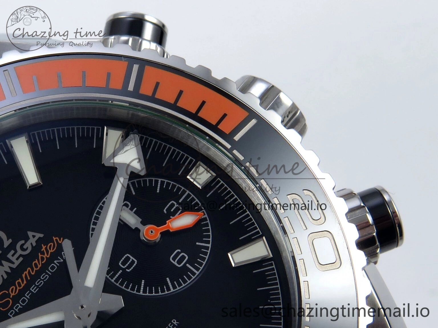 Planet Ocean Master Chronometer 600M 45.5mm SS SCF 1:1 Best Edition Black Orange Bezel Black Dial on Black Rubber Strap A9900 Super Clone Sporty 7667